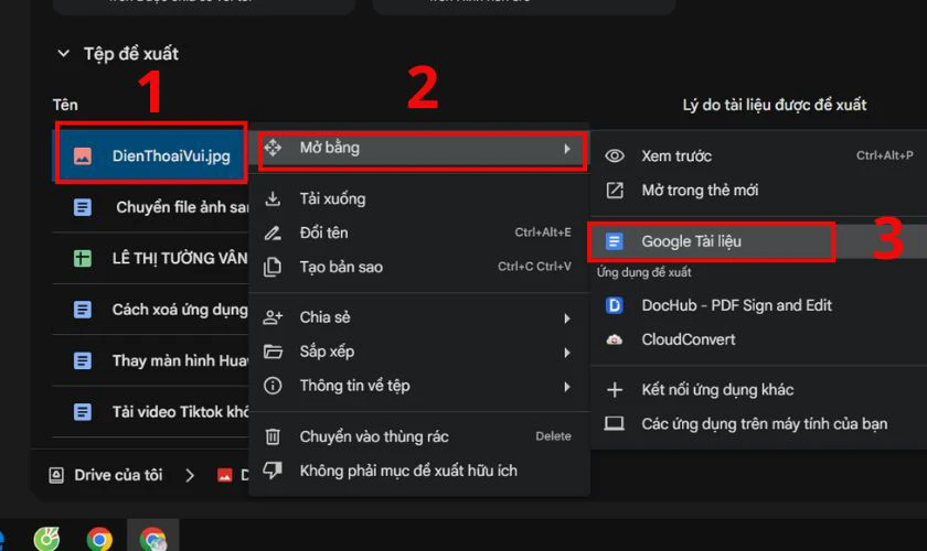 C&aacute;ch chuyển file ảnh sang Word tr&ecirc;n m&aacute;y t&iacute;nh bằng Google Docs