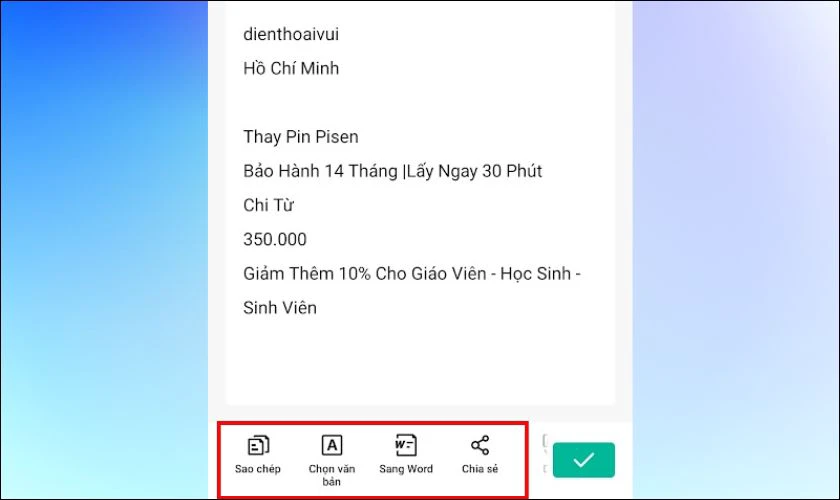Đợi văn bản được xuất ra, sau đ&oacute; bạn c&oacute; thể copy đoạn văn bản n&agrave;y