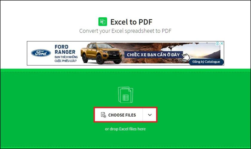 Chuyển file Excel sang PDF online, miễn phí