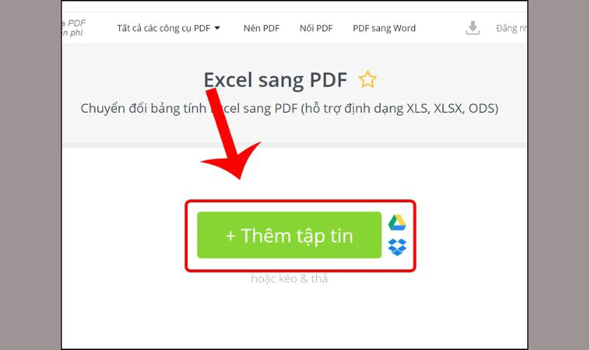 Chuyển file Excel sang PDF online với PDF Candy