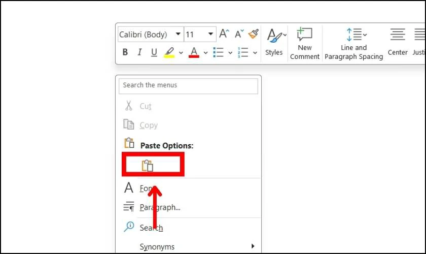 Hướng dẫn thực hiện c&aacute;ch d&aacute;n văn bản trong Word