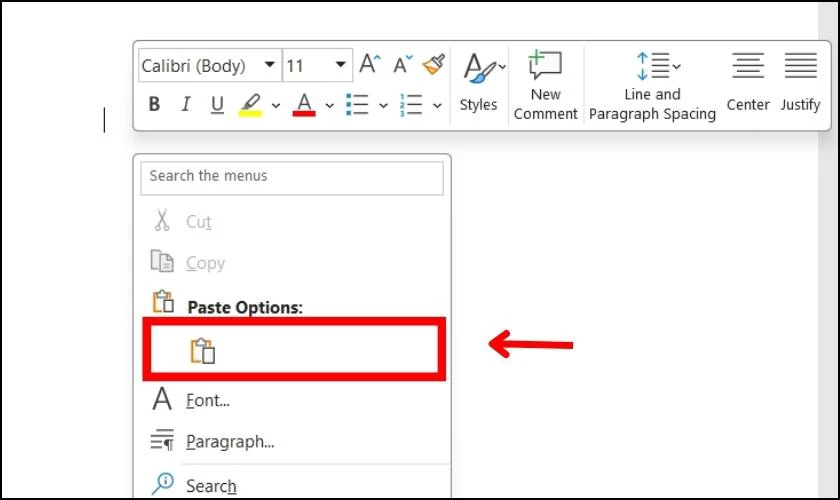 Hướng dẫn c&aacute;ch sử dụng c&aacute;c t&iacute;nh năng d&aacute;n trong Paste Options
