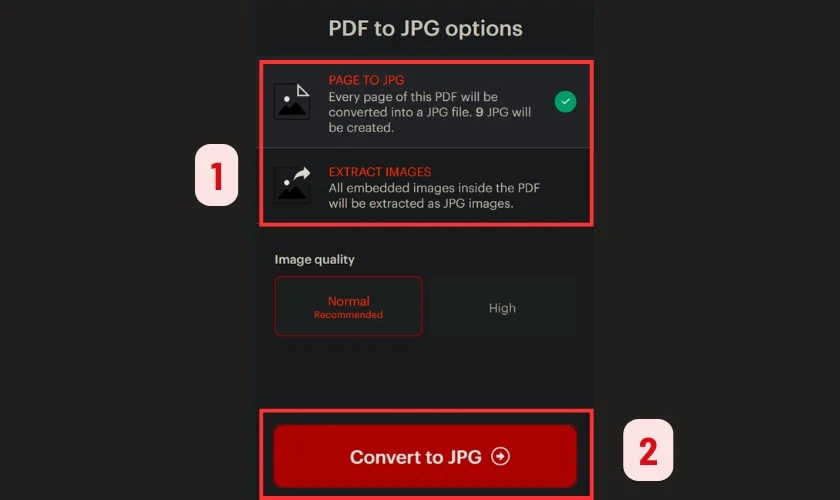 Chuyển file PDF sang hình ảnh online với IlovePDF online