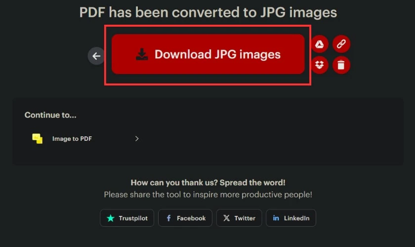 Chuyển file PDF sang hình ảnh online với IlovePDF nhanh