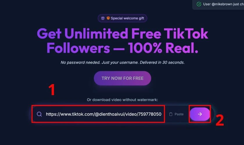 Mở một tab trình duyệt mới và truy cập vào trang web của Tikup