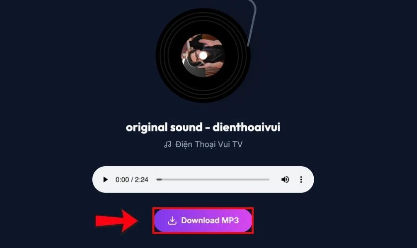 Bạn chọn Download MP3 để lưu file nhạc về máy tính