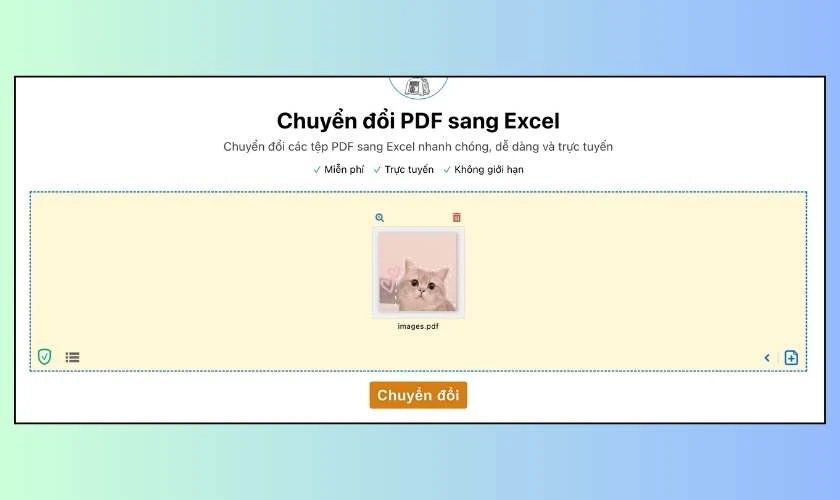 Chuyển đổi để lưu tệp Excel về thiết bị