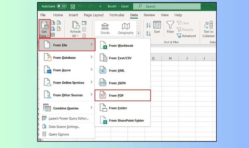 Chuyển PDF sang Excel trực tiếp đơn giản