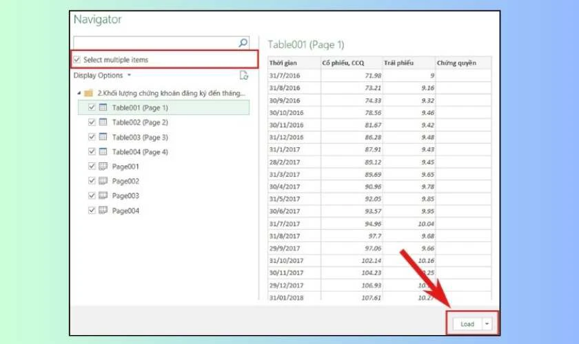 Select multiple items