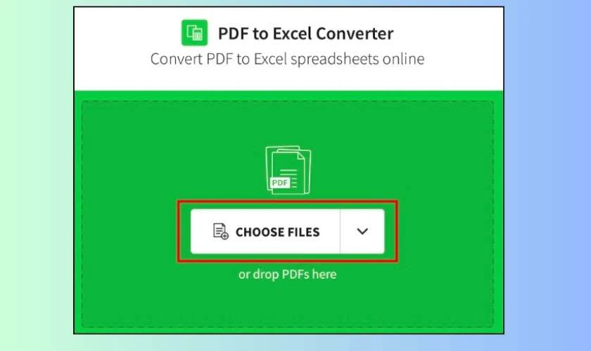 Chuyển PDF sang Excel bằng Smallpdf