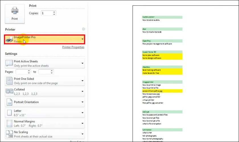 C&aacute;ch chuyển PDF th&agrave;nh file JPG bằng Virtual Image Printer Driver
