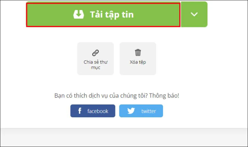 Cuối c&ugrave;ng, nhấn Tải tập tin để tải file JPG về m&aacute;y