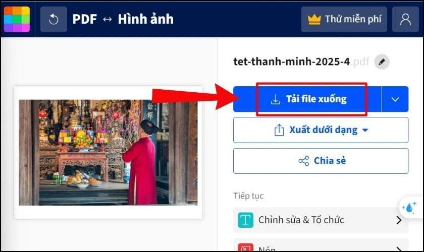 Cách chuyển PNG sang PDF miễn phí nhanh