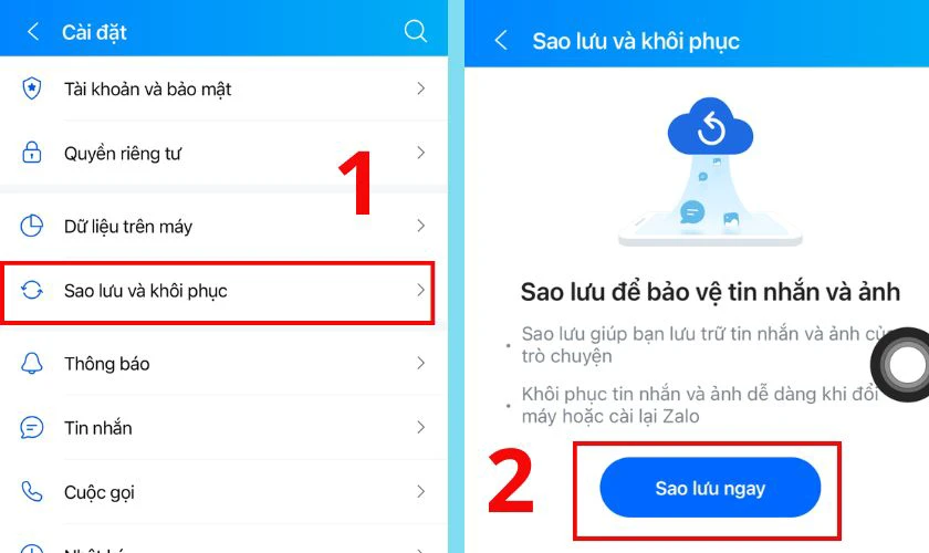 Sao lưu tin nhắn