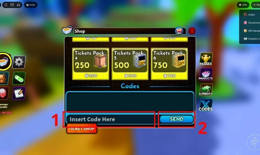 Nhập ch&iacute;nh x&aacute;c m&atilde; code v&agrave;o &ocirc; y&ecirc;u cầu. Nhấn X&aacute;c nhận hoặc Send để nhận qu&agrave;