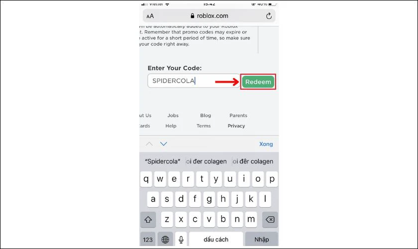 Sau đ&oacute; nhấn Redeem để nhận phần thưởng