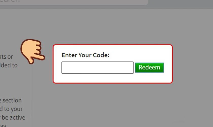 Lưu &yacute; khi nhập code Roblox