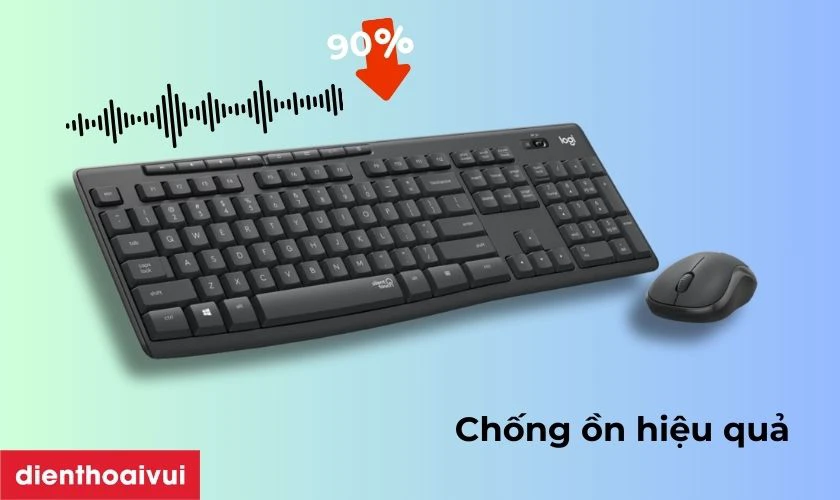 Combo b&agrave;n ph&iacute;m + chuột kh&ocirc;ng d&acirc;y Logitech MK295 Silent chống ồn hiệu quả
