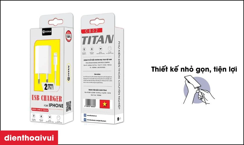 Đặc điểm nổi bật của Combo sạc c&aacute;p Lightning Titan CB02