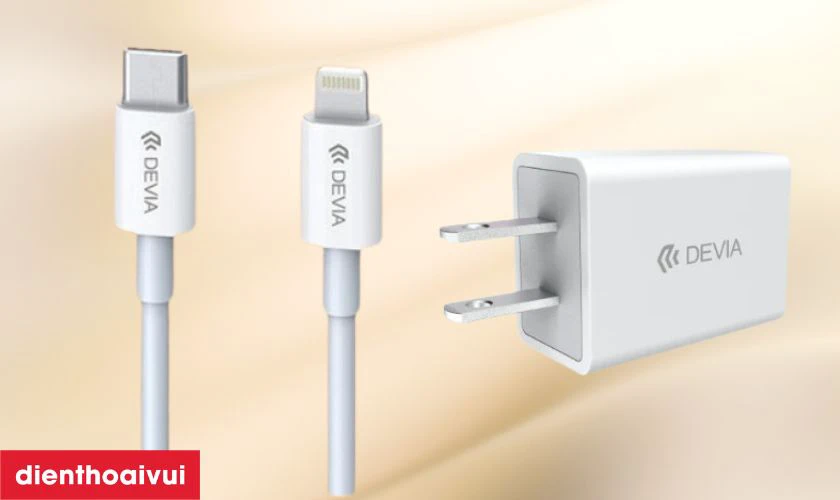 Đặc điểm của combo sạc Devia V3 kèm cáp Lightning V3 Trắng