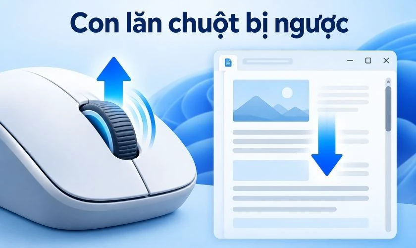 Con lăn chuột bị ngược là lỗi gì?