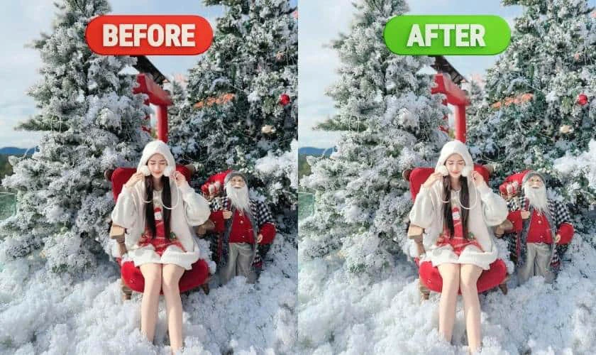 C&ocirc;ng thức lightroom m&agrave;u Gi&aacute;ng Sinh như tuyết trắng