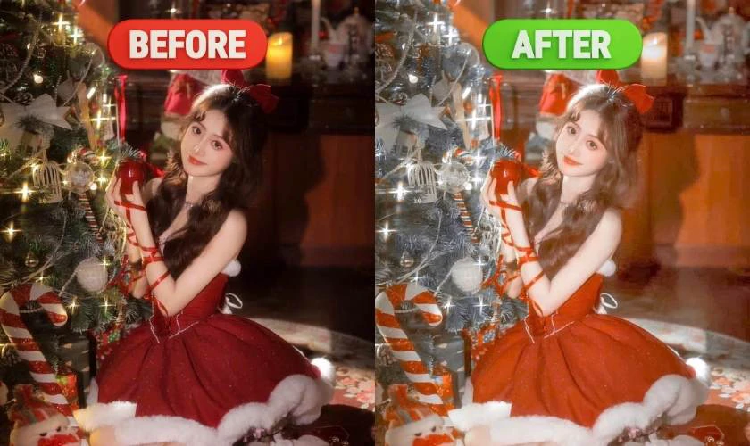 C&ocirc;ng thức lightroom m&agrave;u Gi&aacute;ng Sinh x&aacute;m bạc