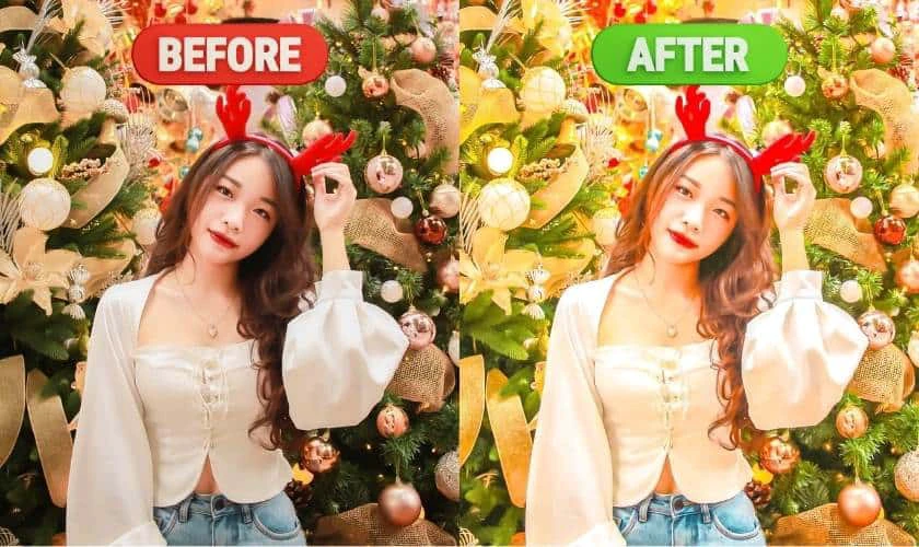 C&ocirc;ng thức lightroom m&agrave;u Gi&aacute;ng Sinh v&agrave;ng rực rỡ