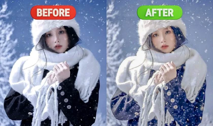 C&ocirc;ng thức lightroom m&agrave;u Gi&aacute;ng Sinh tone lạnh