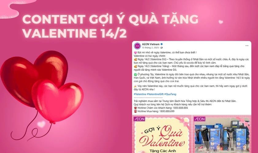 Content gợi ý quà tặng Valentine 14/2