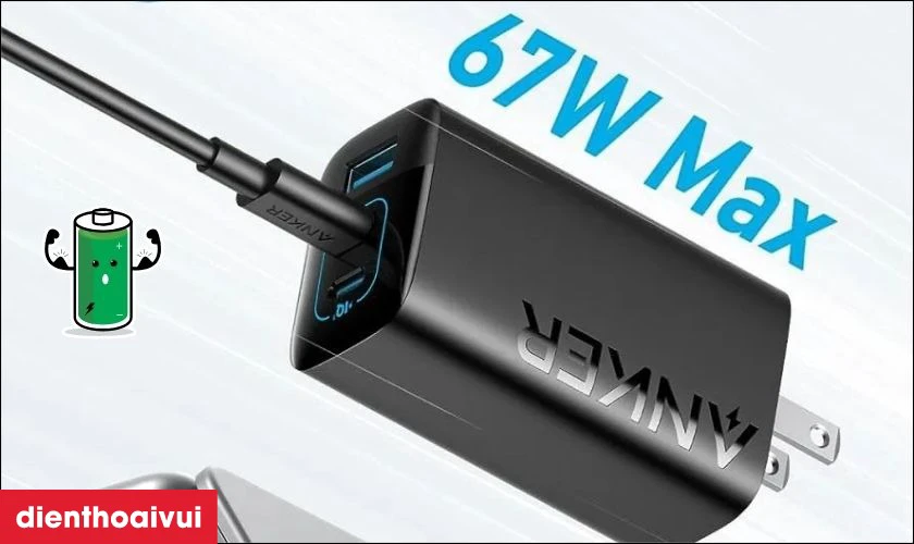 C&ocirc;ng suất sạc 67W gi&uacute;p tối ưu thời gian sạc