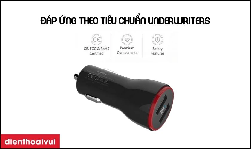 Anker Powerdrive 2 c&ograve;n đ&aacute;p ứng theo ti&ecirc;u chuẩn m&agrave; Underwriters đặt ra