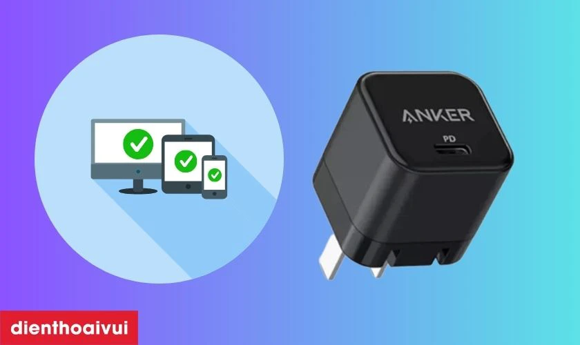 Củ sạc n&agrave;y tương th&iacute;ch với nhiều thiết bị hỗ trợ USB-C