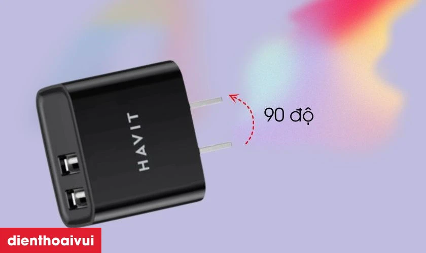Nhỏ gọn, linh hoạt, công suất sạc mạnh mẽ là những ưu điểm của củ sạc Havit