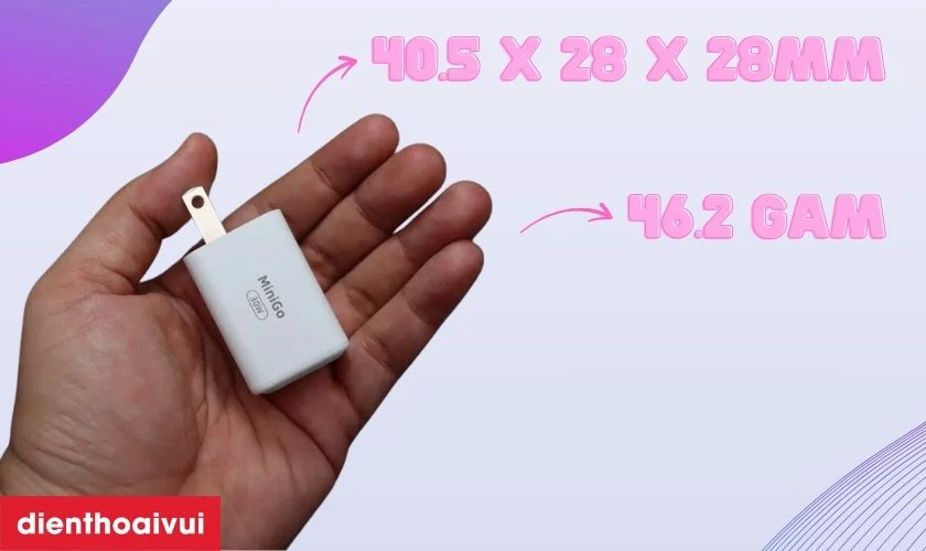 Củ sạc Innostyle Minigo Gan II 30W USB-C PD/PPS Trắng c&oacute; vẻ ngo&agrave;i nhỏ gọn