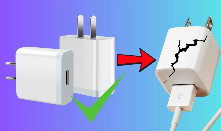Có thể dùng củ sạc hãng khác để thay thế khi củ sạc bị hỏng được không?