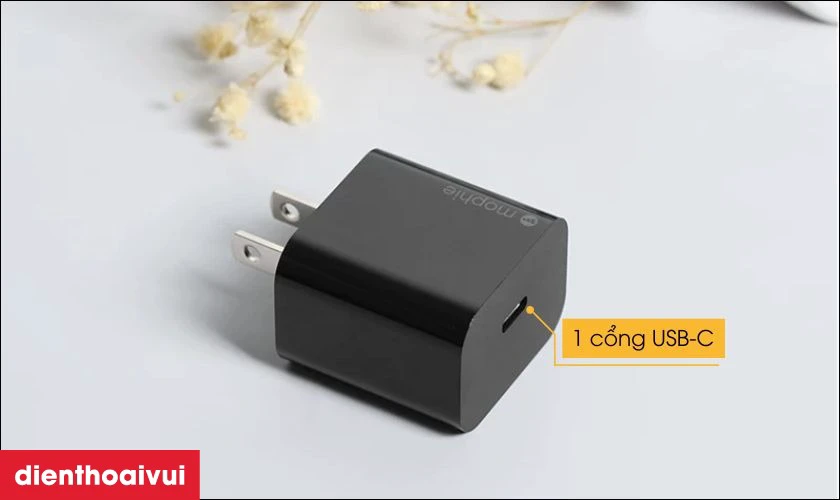 Củ sạc 1 cổng nhỏ gọn, thuận tiện