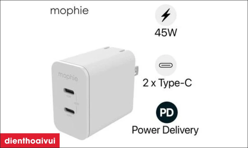C&ocirc;ng suất tối đa 45W, sạc nhiều thiết bị nhanh