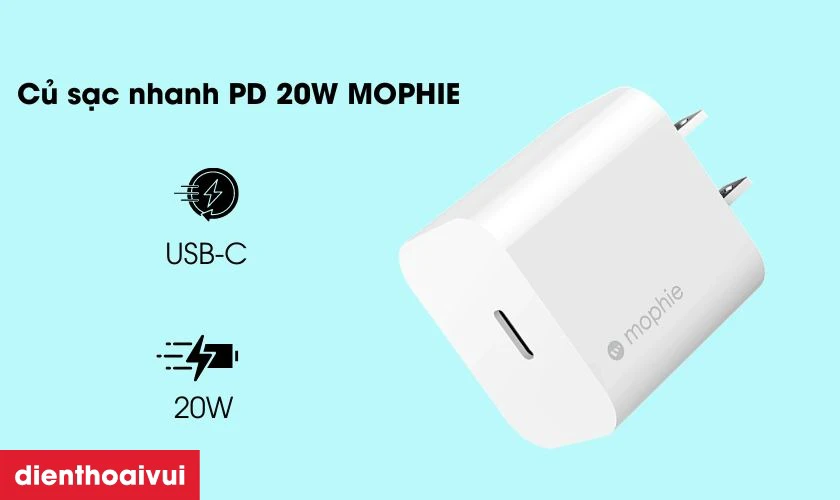 Củ sạc 20W dễ d&agrave;ng sạc nhanh cho điện thoại, iPad