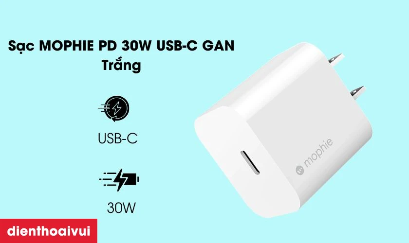 Mophie Essential PD 30W 1A1C củ sạc được nhiều người d&ugrave;ng ưa chuộng