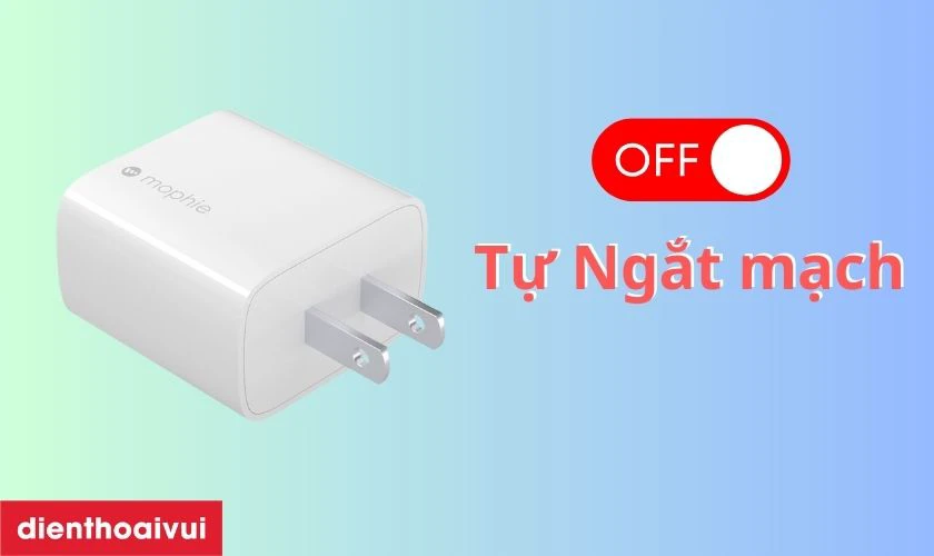 Củ sạc Mophie Essential PD 30W 1C được trang bị t&iacute;nh năng bảo vệ an to&agrave;n