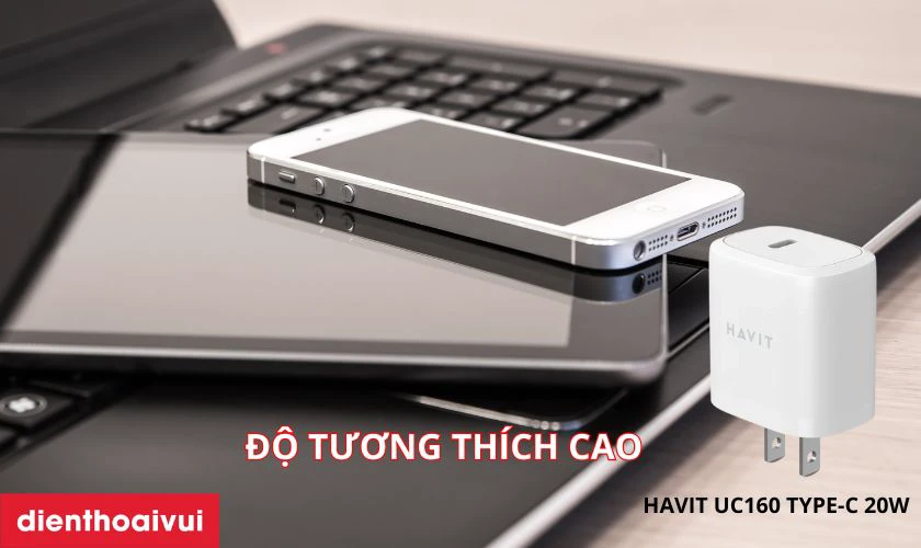Havit UC160 Type-C 20W c&oacute; thiết kế với cổng Type-C hiện đại