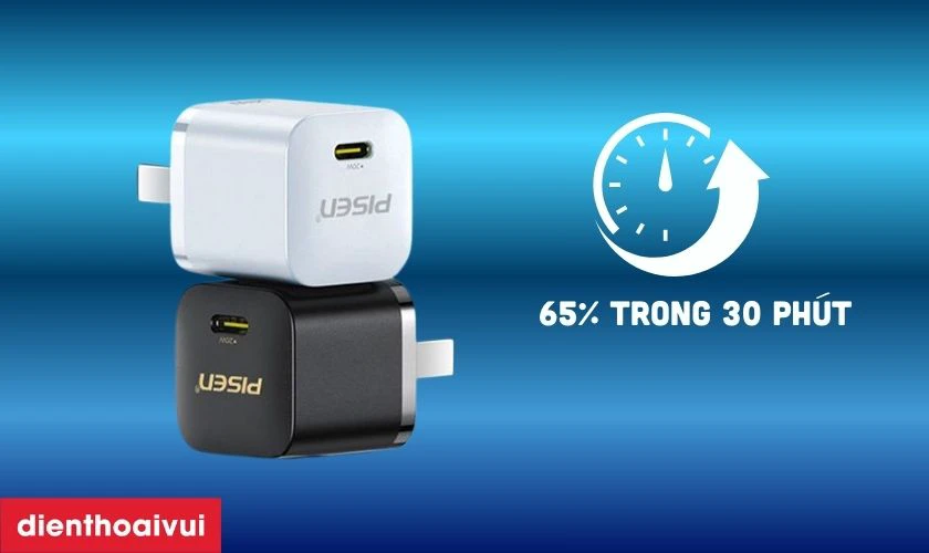 Sạc nhanh l&ecirc;n đến 65% trong 30 ph&uacute;t