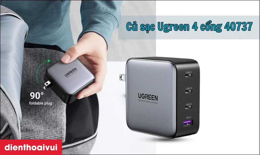 Đặc điểm n&ocirc;̉i b&acirc;̣t của củ sạc Ugreen PD QC 100W 4 c&ocirc;̉ng 40737