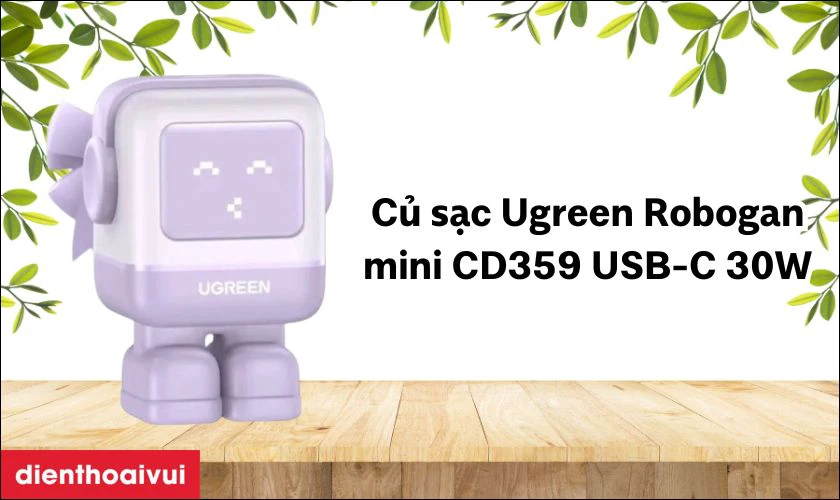 Điểm nhấn của củ sạc Ugreen Robogan Mini CD359 USB-C 30W