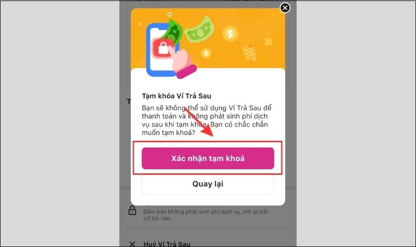 Nhấn xác nhận để hoàn thành thao tác