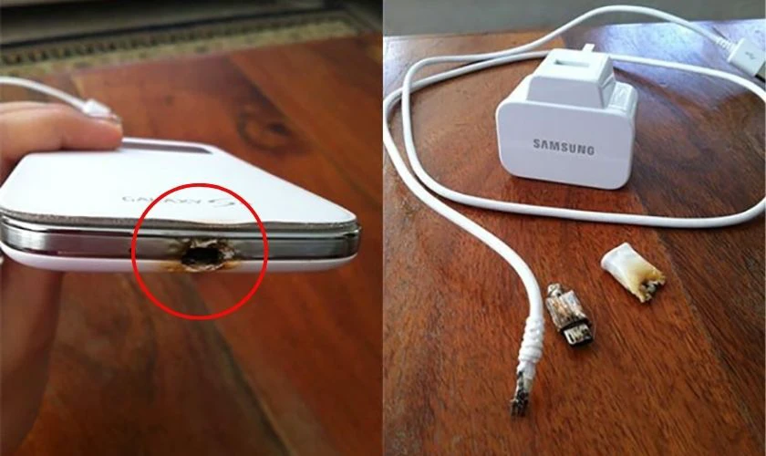 Nguy cơ ch&aacute;y nổ từ củ sạc k&eacute;m chất lượng, kh&ocirc;ng r&otilde; nguồn gốc
