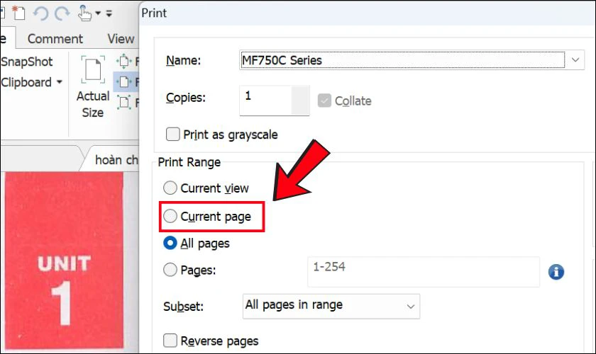 Cách in current page trong PDF dễ dàng