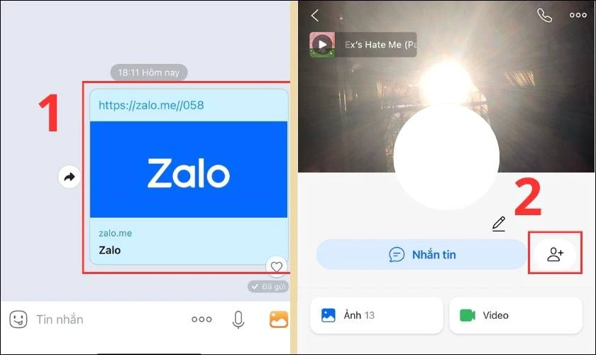 Nhấn v&agrave;o link Zalo được gửi v&agrave; ấn v&agrave;o biểu tượng Kết bạn