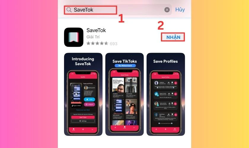 Tải app SaveTok x&oacute;a logo TikTok tr&ecirc;n video